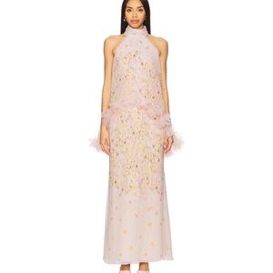 Elliatt Tulsia Cape Maxi Dress in Pink Multi